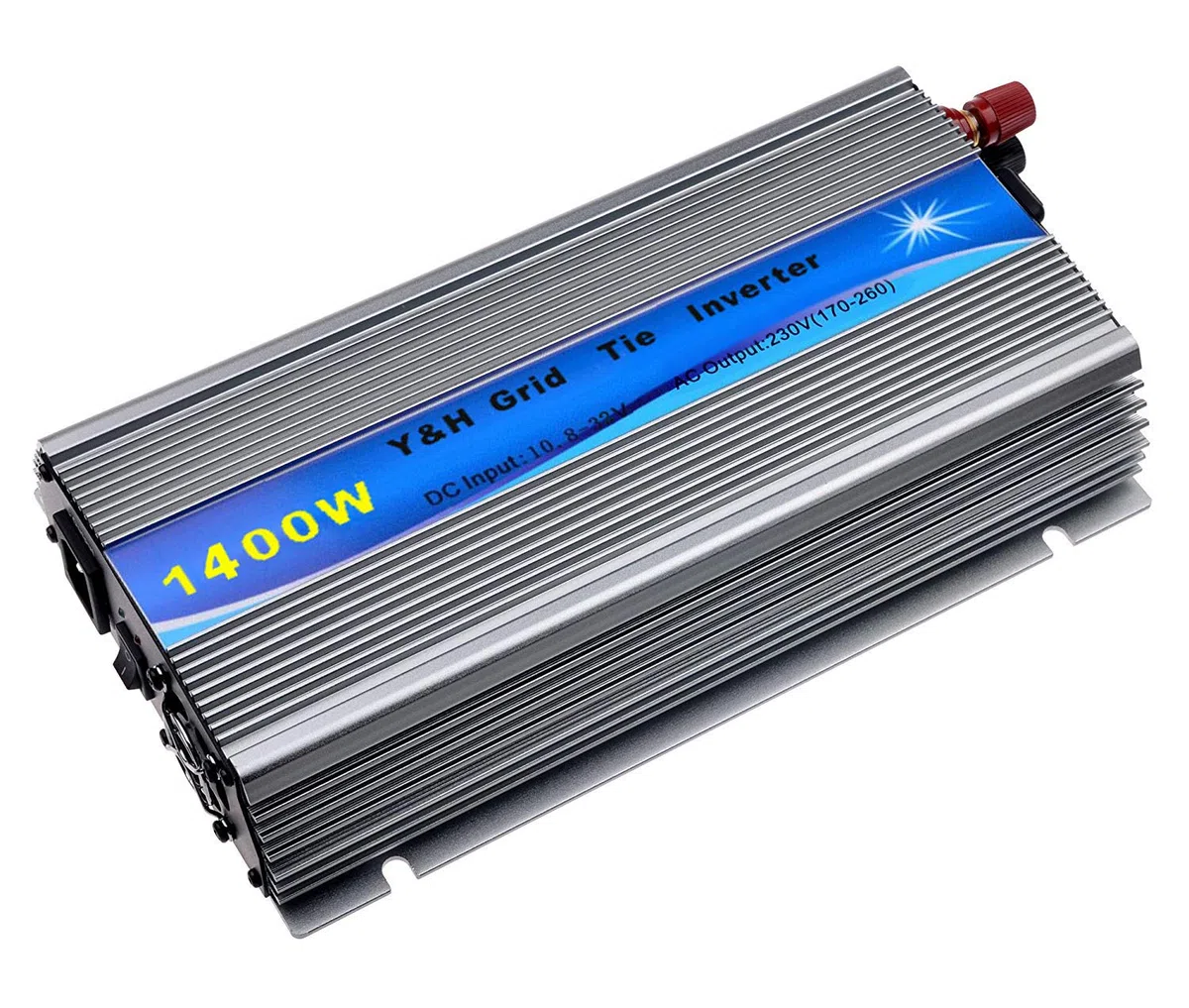 Y&H 1400W Onduleur solaire MPPT Onde sinusoïdale pure DC15-28V Entrée solaire pour panneau solaire 12V. AC190V-260V sortie pure connexion au réseau à onde sinusoïdale
