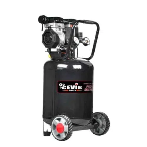 CEVIK PRO - CA-PRO50SVT - Compresseur d’Air Silencieux - 65 dB - 50 L - 1.5HP - Max 8 Bar - 300 l/min - Sans Huile - Deux Sorties d’Air - Compact et Portable - Compresseur Peinture Outils Pneumatiques
