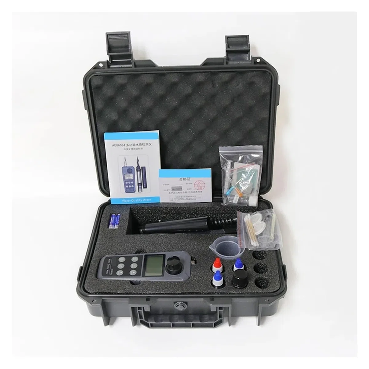 Testeur De Qualité Multiparamètre AE86061 for Le Traitement De L'eau En Laboratoire Écran rétroéclairé | DO/PH/Temp/ammoniac/Nitrite dissous O2 mètre Aquarium Aquaculture Fish Tank