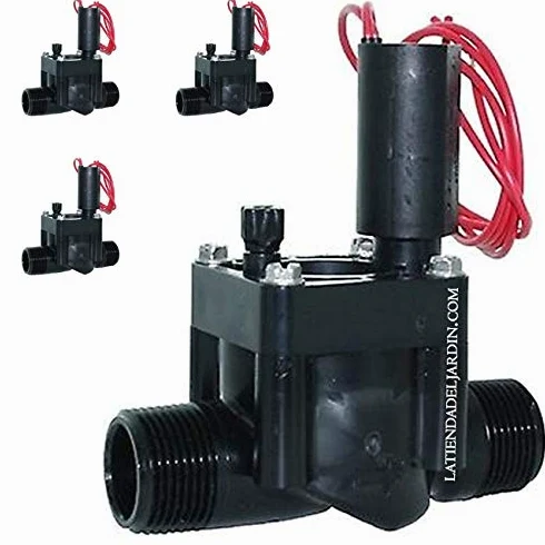 Suinga Lot de 4 électrovanne PGV-100 mm Hunter 1" 24 V filetage mâle compatible avec tout programmeur noir