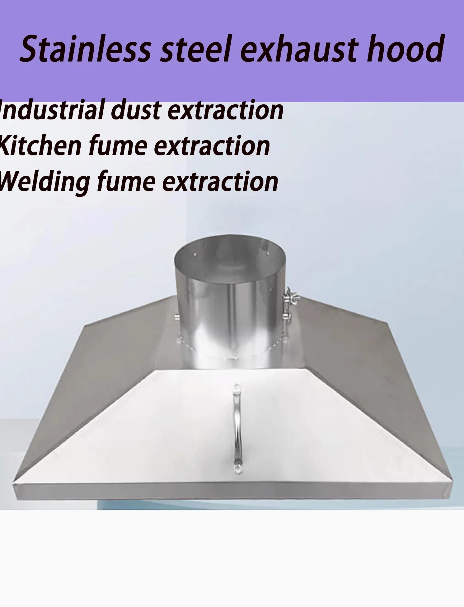 Hotte aspirante carrée en acier inoxydable - Collecteur de fumée industriel for le soudage, la découpe laser et l'extraction de poussière(23.6x15.8"/600x400mm)