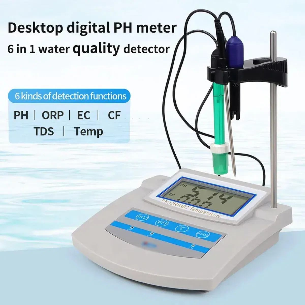 Kit de pH-mètre numérique pour aquariums et laboratoires, avec compensation de température et stockage de données, idéal pour les tests de pêche et d'eau