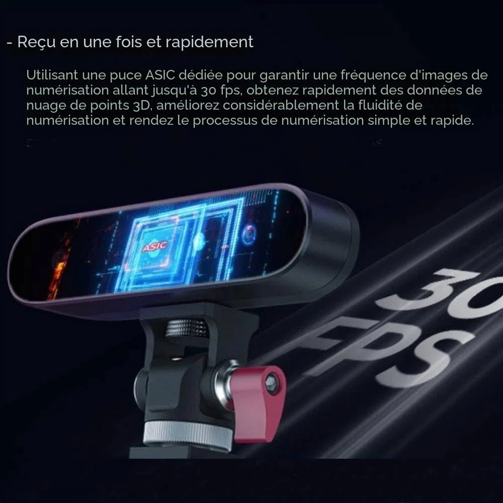 Creality CR-Scan Ferret Scanner 3D avec précision de 0,1 mm, double mode, scanner portatif avec fréquence d'images jusqu'à 30 FPT, 3D pleine couleur, prend en charge les statues de taille moyenne