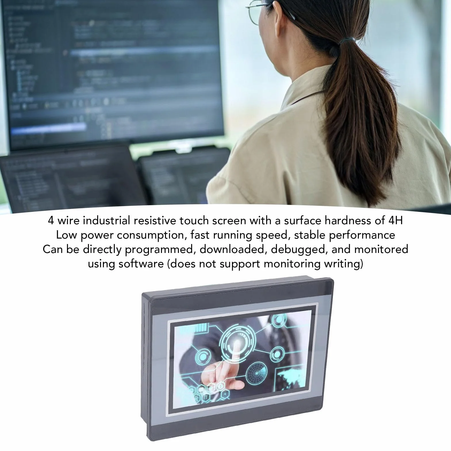 Programmable PLC – Contrôleur HMI, Écran tactile 7 pouces TFT LCD, Résolution 800x480px, DC24V 5A, Sortie relais 8 voies, Moniteur industriel