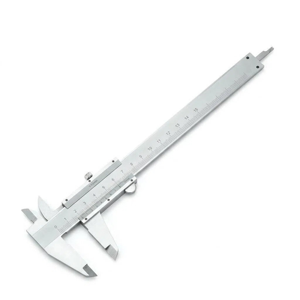 Pied à Coulisse 0-150mm Précision 0,02mm en Acier Inoxydable Vernier Mécanique Outil de Mesure Professionnel pour Bricolage Industrie et Atelier Calibre à Coulisse avec Étui de Rangement Robuste