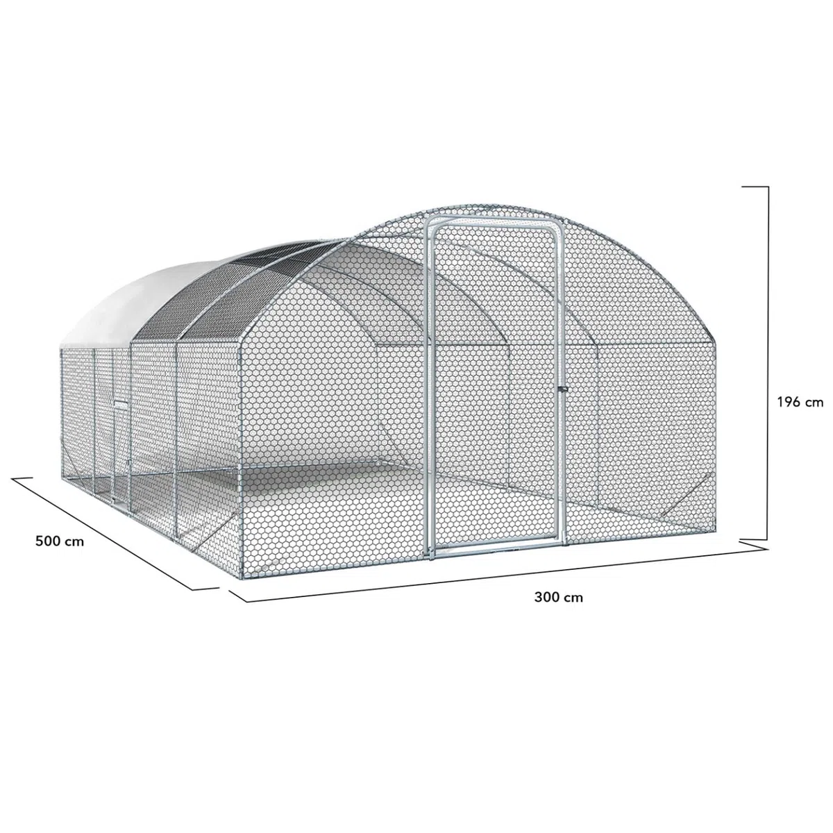 IDMarket - Enclos poulailler dôme 15 m² Parc grillagé 3x5 M avec Porte latérale