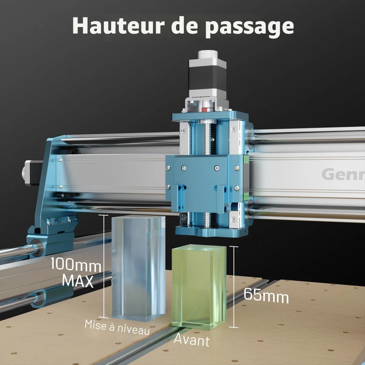 Genmitsu Fraiseuse CNC 4040-PRO MAX pour fraisage du bois, du métal et de l'acrylique, contrôle GRBL, machine à graver 3 axes avec toupie de 710 W et entraînement sur rail linéaire