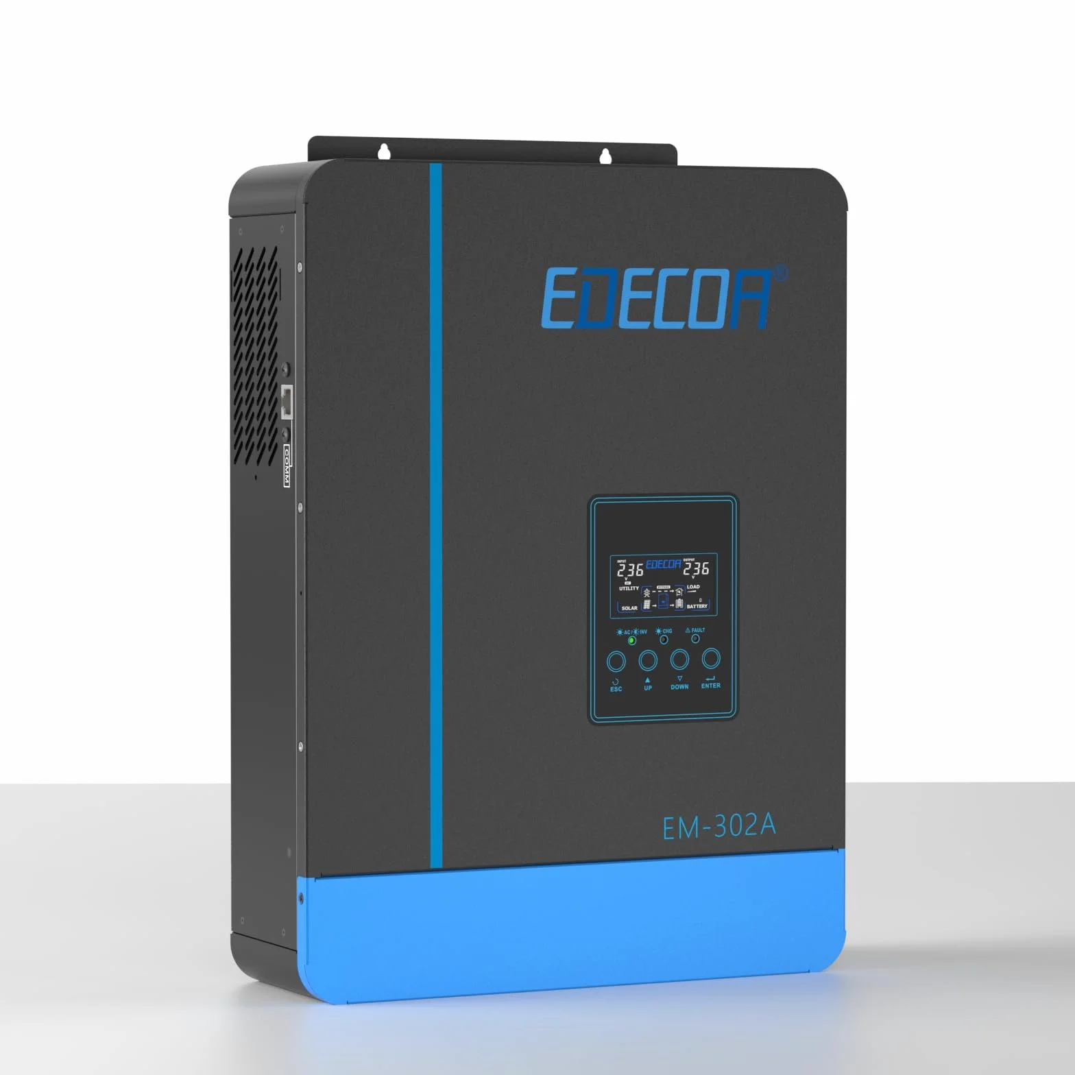 EDECOA Onduleur Hybride 24v 3000w MPPT 80A 3.2KVA/3000W 220v Pur Sinus (Off-Grid) Chargeur Solaire avec Chargeur de Batterie, réseau prioritaire, régulateur de Charge Solaire