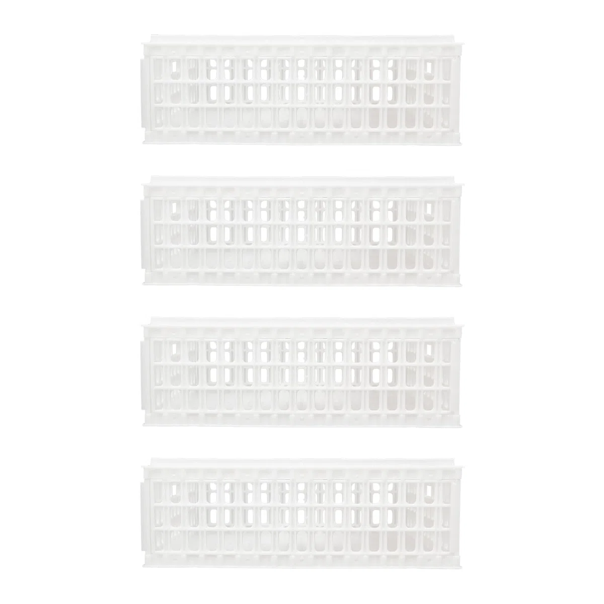WooDerson Lot de 4 cages de transport en plastique pour poules, oiseaux, canards (blanc)