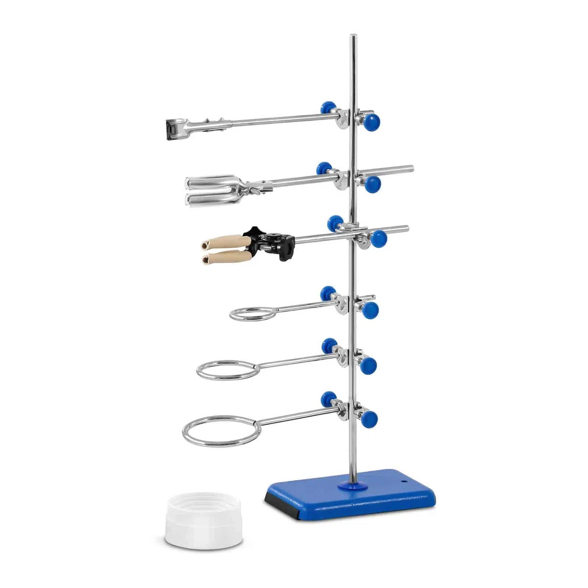 Steinberg Systems SBS-LS-600 Support Statif Universel De laboratoire Avec Matériel De Fixation (Tige : 600 x 10 mm, avec 3 pinces, avec 3 anneaux (60 / 80 / 100 mm))