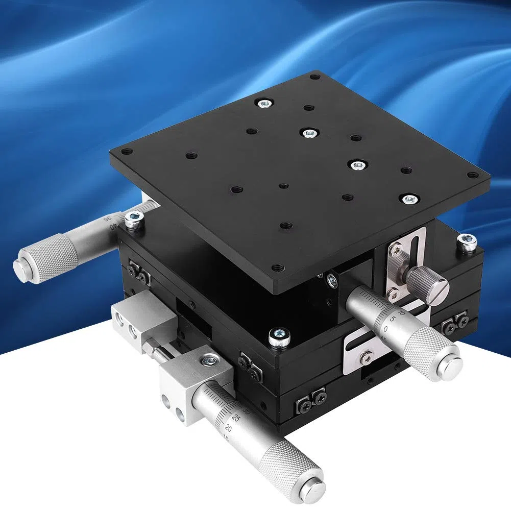 Table 3 Axes, Ld90 LM Xyz Plate Forme De Coupe À 3 Axes Table Coulissante De Réglage De Scène Linéaire Manuelle pour Machines De Production Équipement De Test N 90 X 90 Mm