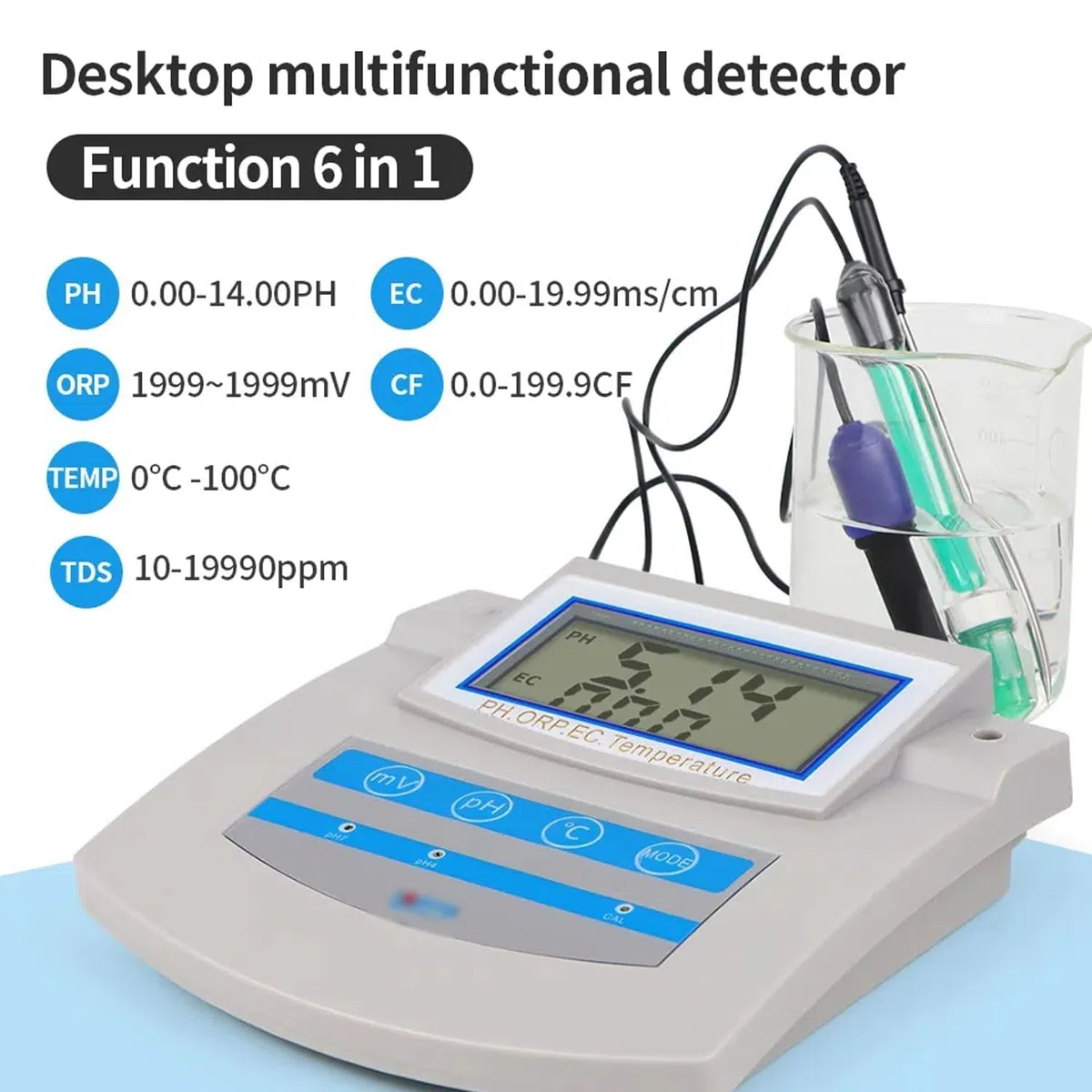 Kit de pH-mètre numérique pour aquariums et laboratoires, avec compensation de température et stockage de données, idéal pour les tests de pêche et d'eau