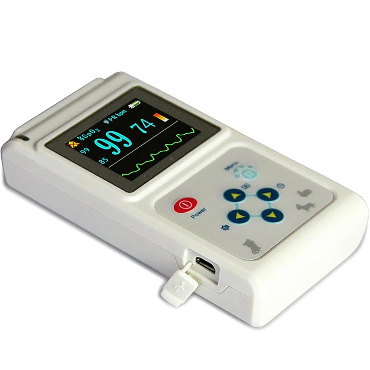 OxymèTre De Pouls VéTéRinaire, Capteur De FréQuence Cardiaque Auriculaire/Langue Avec Sonde Spo2, Fonction De Stockage Et De Lecture, Invite Sonore, Pour Chiens, Chats, Animaux De Compagnie