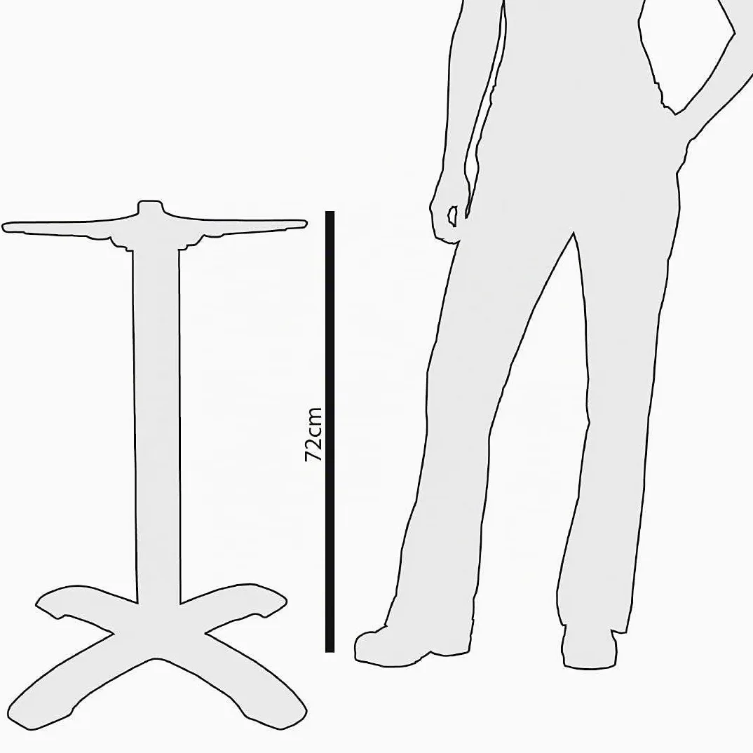 Bolero Pied de Table en Fonte, Noir, Dimensions : 720(H)x 395(L)mm, Hauteur Standard, Usage Intérieur & Extérieur, Compatible Plateaux Ronds jusqu'à 800 mm, GD385