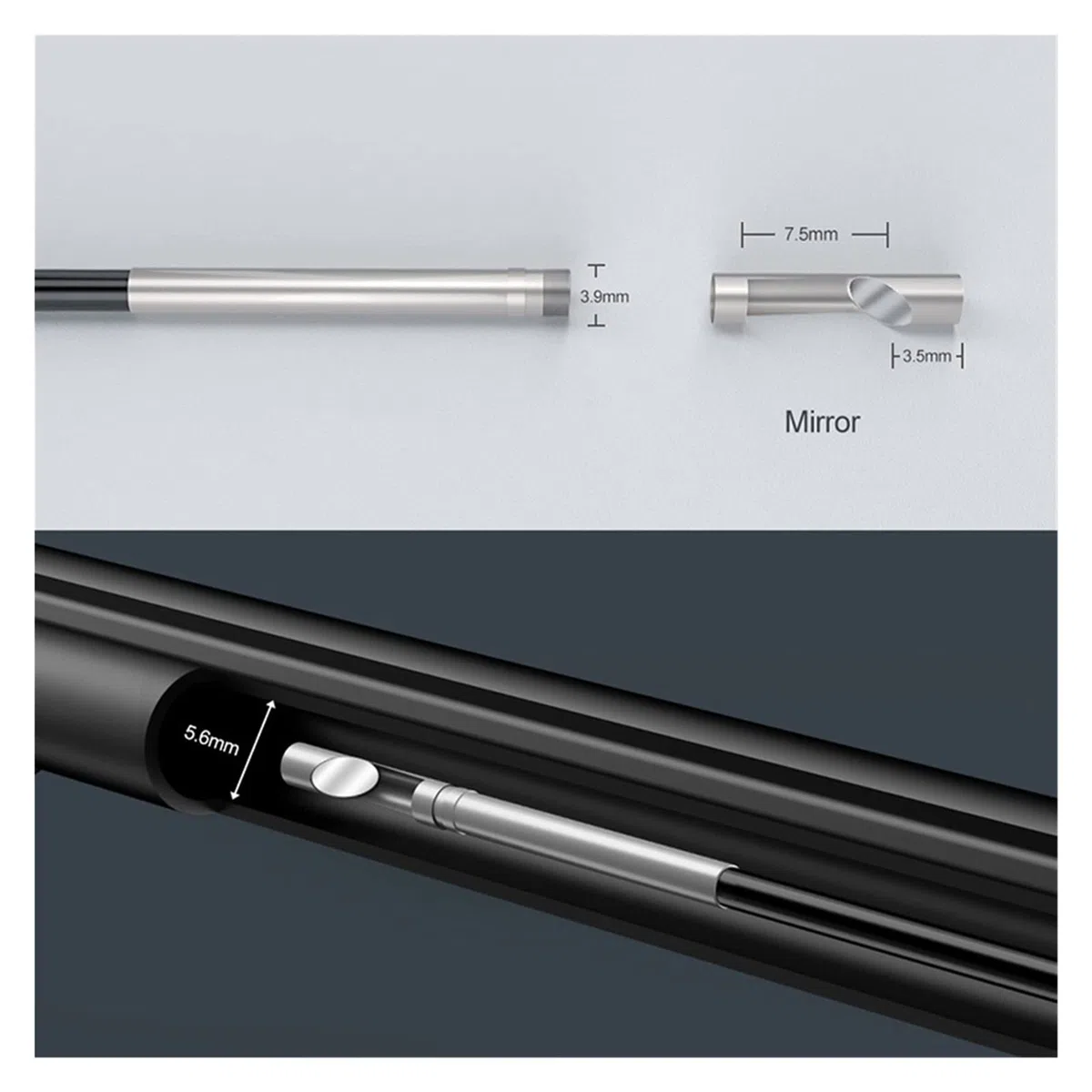 Caméra endoscopique, 3.9mm LCD Endoscope Nettoyage Visual Inspection Caméra 20 Calibre et Tube d'insertion de chasse 4. pouces 1080p(Not TF card)
