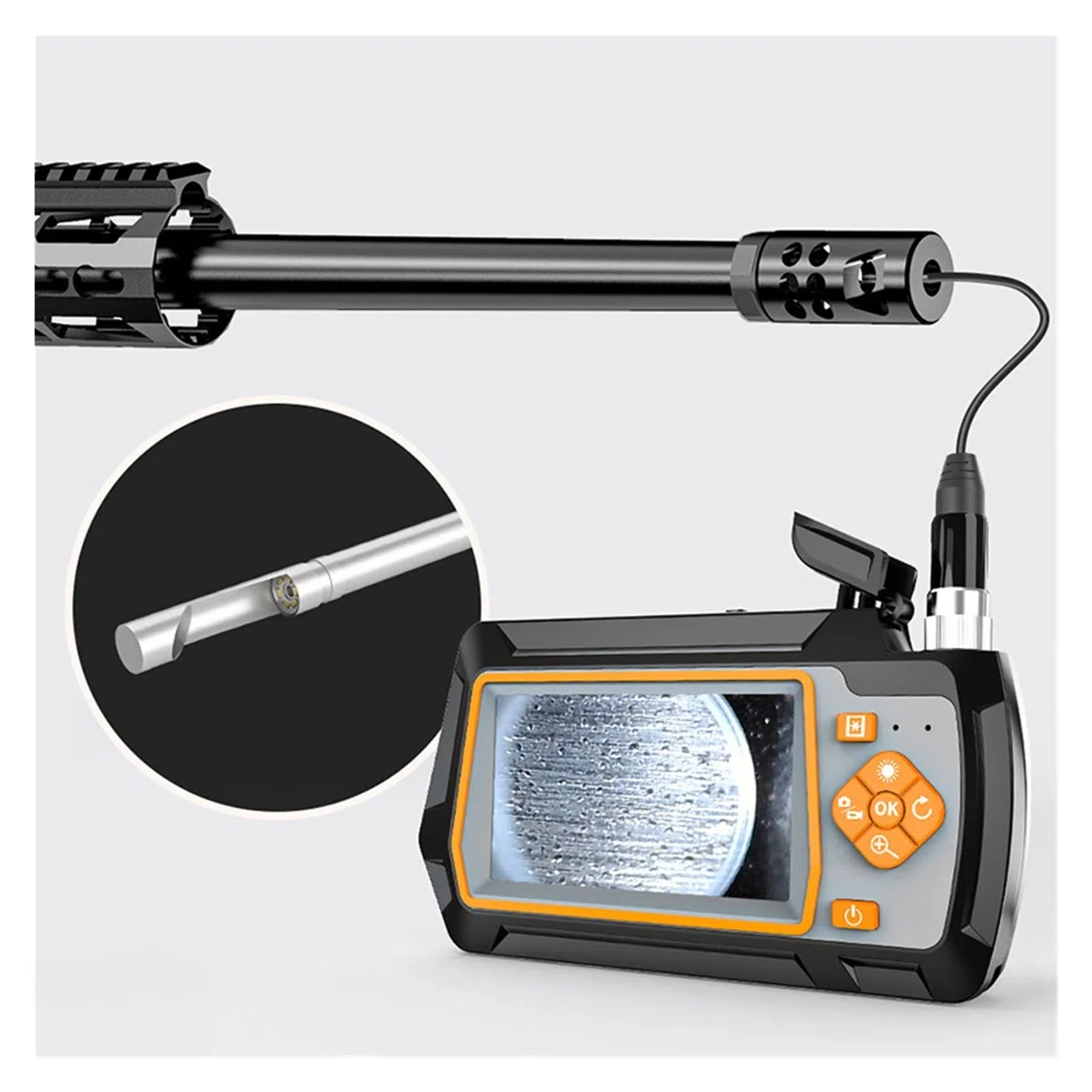 Caméra endoscopique, 3.9mm LCD Endoscope Nettoyage Visual Inspection Caméra 20 Calibre et Tube d'insertion de chasse 4. pouces 1080p(Not TF card)