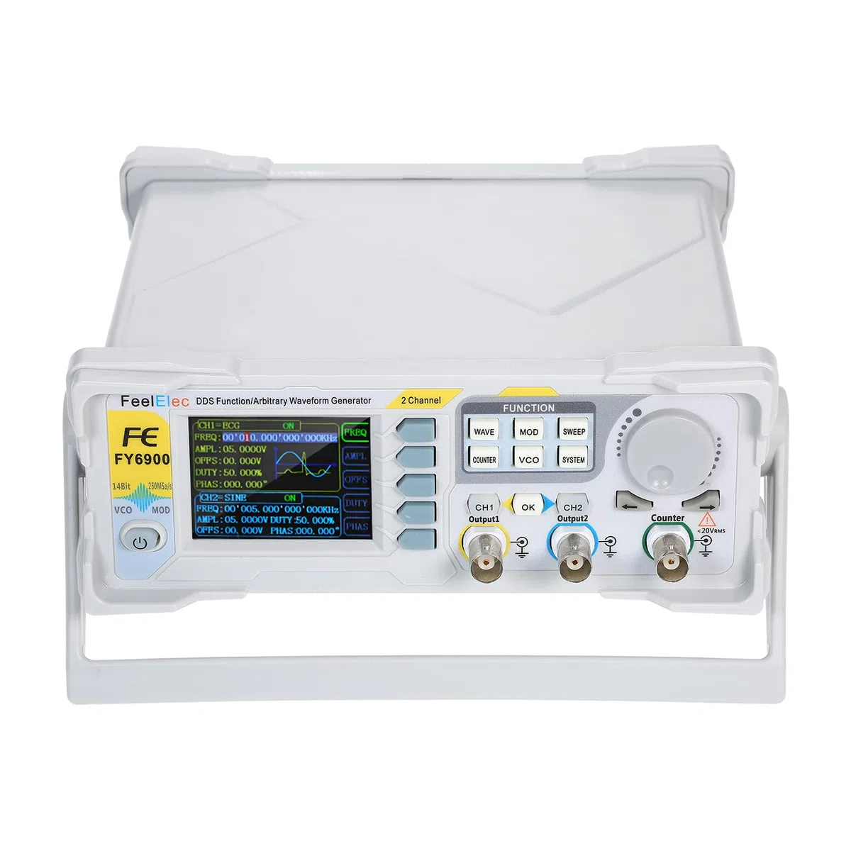 XiaoXIN Générateur de signal de fonction 100MHz Digital DDS haute précision Générateur de signal de fonction/de forme d'onde arbitraire Source de signal d'impulsion Fréquencemètre 300MSa/s Rafale VCO