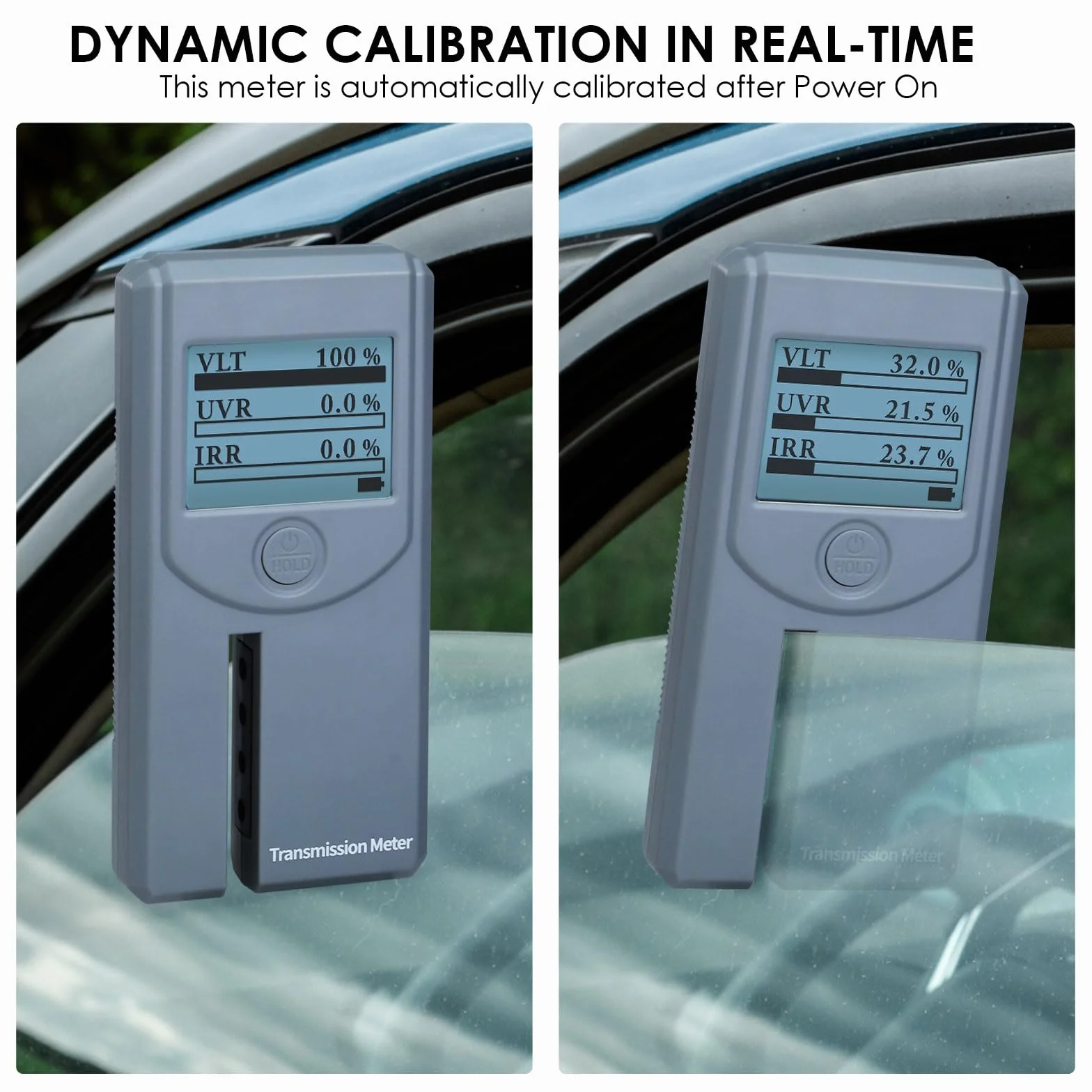 Tintmètre Portable Testeur de teinte de vitre avec écran Rotatif Automatique, Calibration Automatique, Mesure de la transmission et du rejet de la lumière visible (VL), des UV et des IR