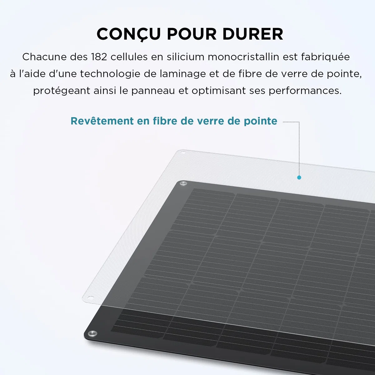 Panneau solaire flexible EcoFlow 100 W avec modules solaires haute efficacité et de niveau d'étanchéité IP68, prévu pour les toits, les camping-cars, balcons,etc