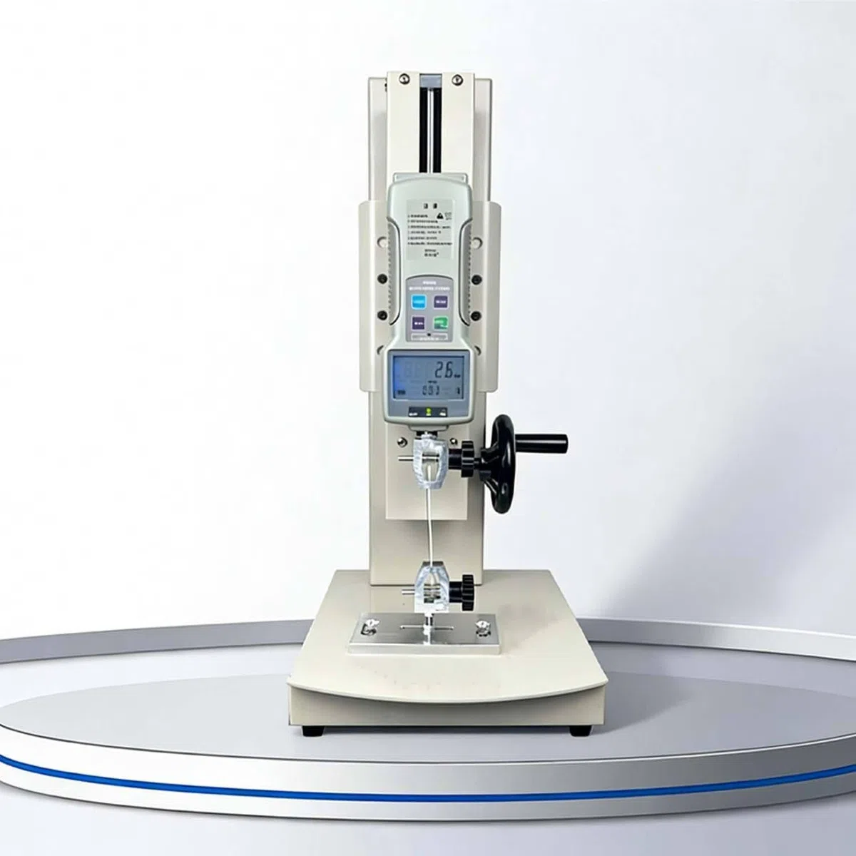 Machine d'essai de traction numérique 10-2000 N, support de dynamomètre manuel, course de 270 mm, avec 5 sondes, fonction de sortie, commande par volant, affichage clair, pour textiles Standard-20N