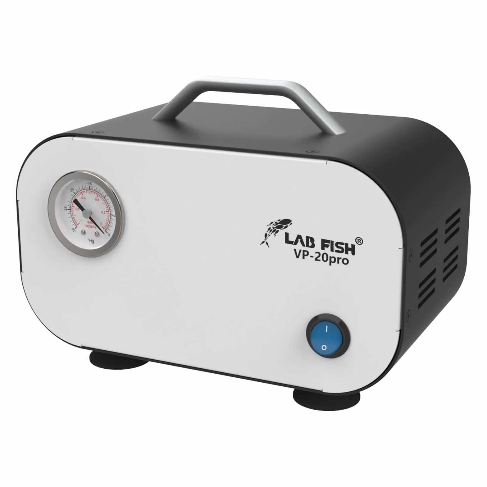 LAB FISH Pompe à vide à pression réglable 20 L/min Portable Sans huile À membrane Filtration Laboratoire sous vide Avec tube en caoutchouc Pression positive, 110V-220 V