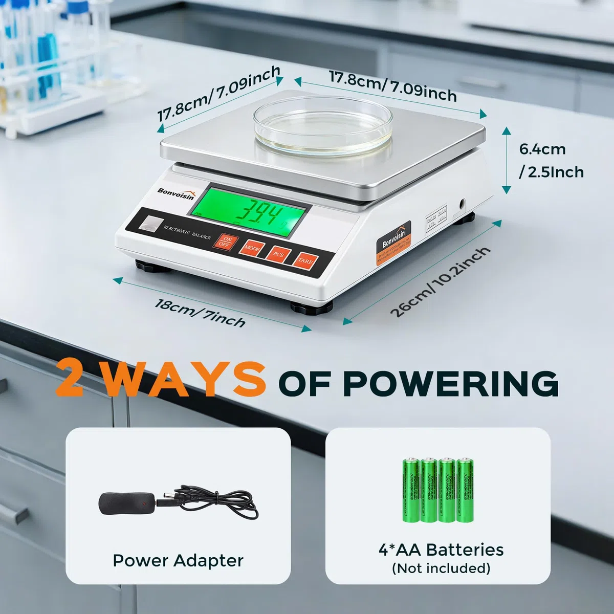 Bonvoisin Balance de Comptage 10kg/0.1g, Balance de Precision Industrielle Compteuse Electronique de Laboratoire pour Pièces Bijoux Monnaie avec Certification CE, 13 Unités (10 kg, 0,1 g)