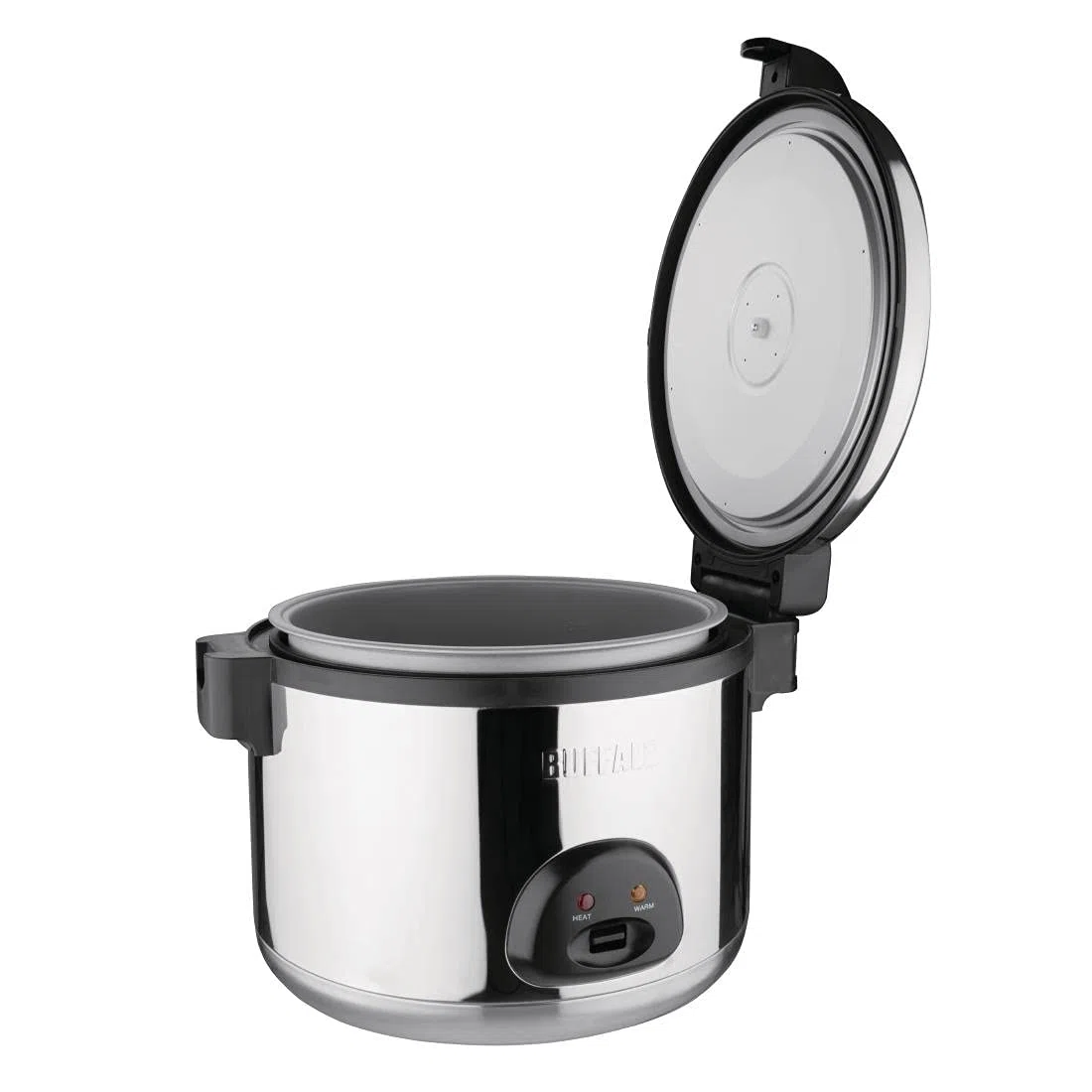 Buffalo Grand cuiseur à riz haut de gamme 9 litres 2,85 kW, économie d'énergie, acier inoxydable, capacité de riz : 20 litres cuit/9 litres sec, passage automatique de cuire à chaud, CK698