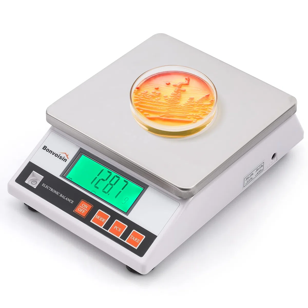 Bonvoisin Balance de Comptage 10kg/0.1g, Balance de Precision Industrielle Compteuse Electronique de Laboratoire pour Pièces Bijoux Monnaie avec Certification CE, 13 Unités (10 kg, 0,1 g)