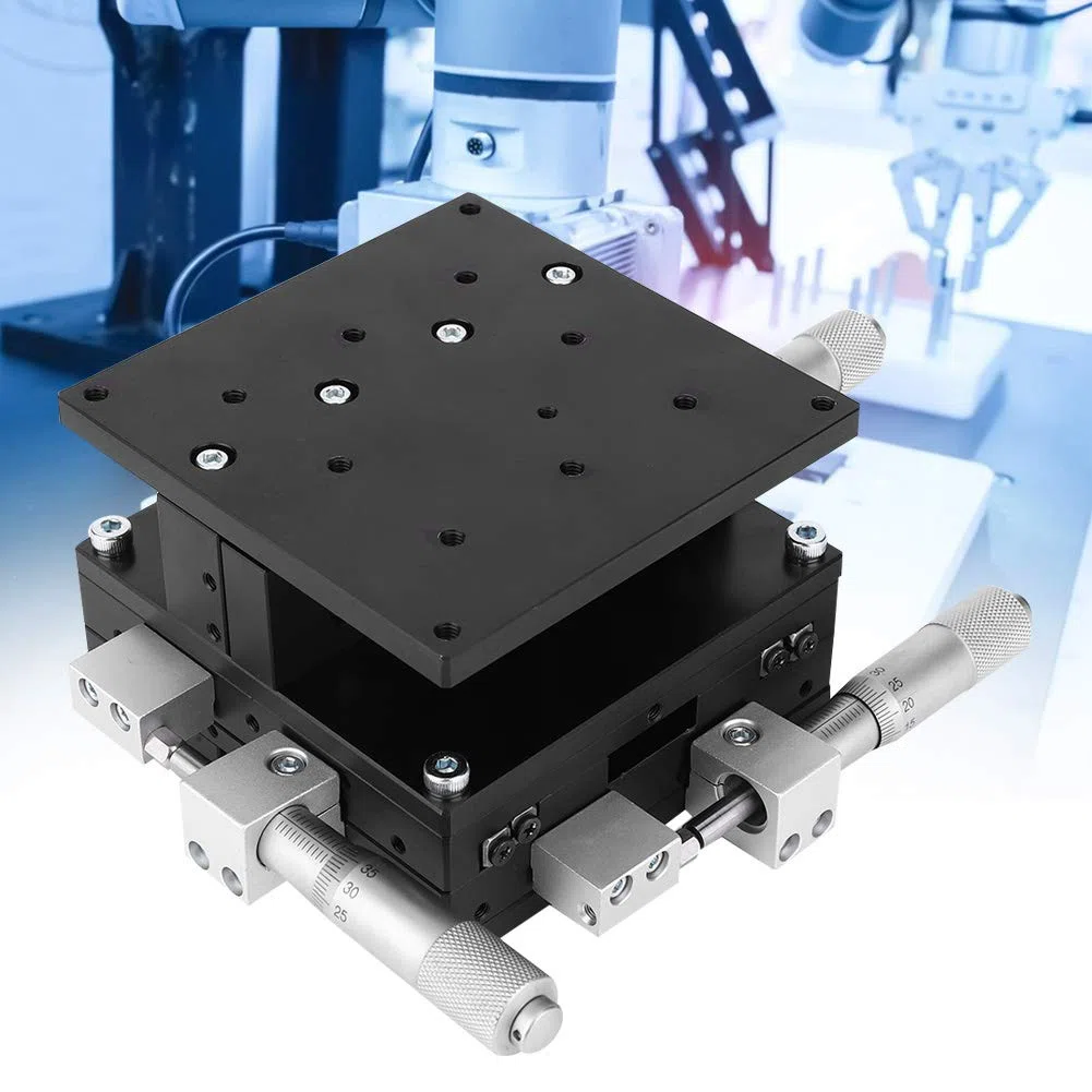 Table 3 Axes, Ld90 LM Xyz Plate Forme De Coupe À 3 Axes Table Coulissante De Réglage De Scène Linéaire Manuelle pour Machines De Production Équipement De Test N 90 X 90 Mm