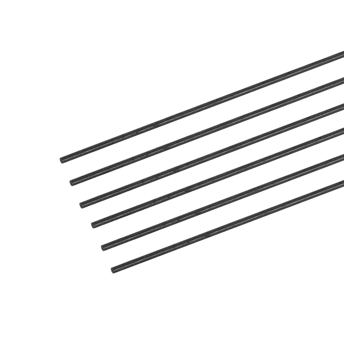 sourcing map Fibre carbone Tige, 1,5mm x 300mm pour RC Avion Bricolage Outil Aile Tube Quadcopter Bras, Paquet de 6