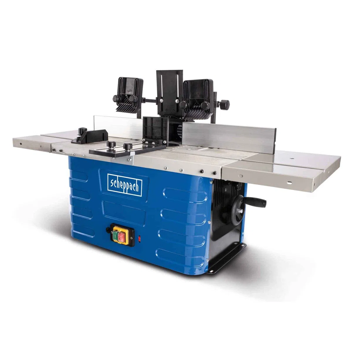 Scheppach Fraiseuse HF60 | Défonceuse | 1500W | Hauteur de broche réglable max. 40mm | Vitesse 11500 à 24000min-1 | Elargissements de table inclus | Livrée avec pinces