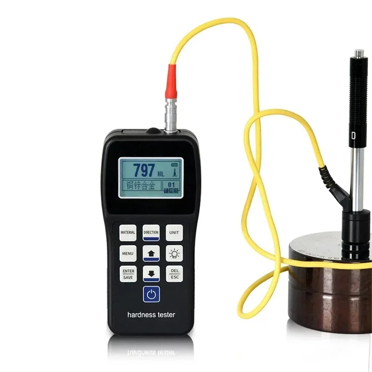 Kit de test d'eau dure, Leeb – testeur de dureté Portable, duromètre à rebond HL, HB, HRB, HRC, HRA, HV, HS for l'acier métallique sans bloc Standard,Excellente portabilité