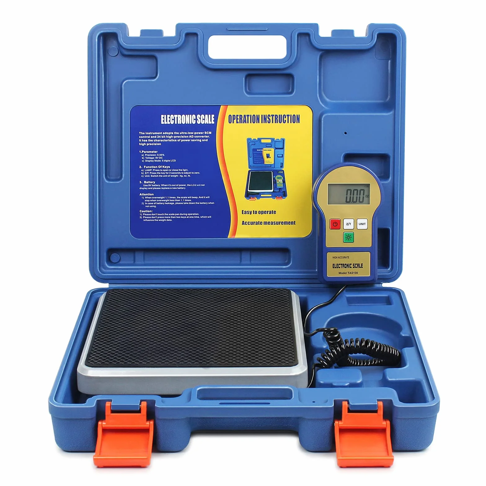 BACOENG Electronique Numérique Réfrigérant Chargement Poids Balance 100 kg pour Chauffage, Ventilation et Climatisation, écran LCD avec éclairage Arrière, Sacoche de Transport Portable