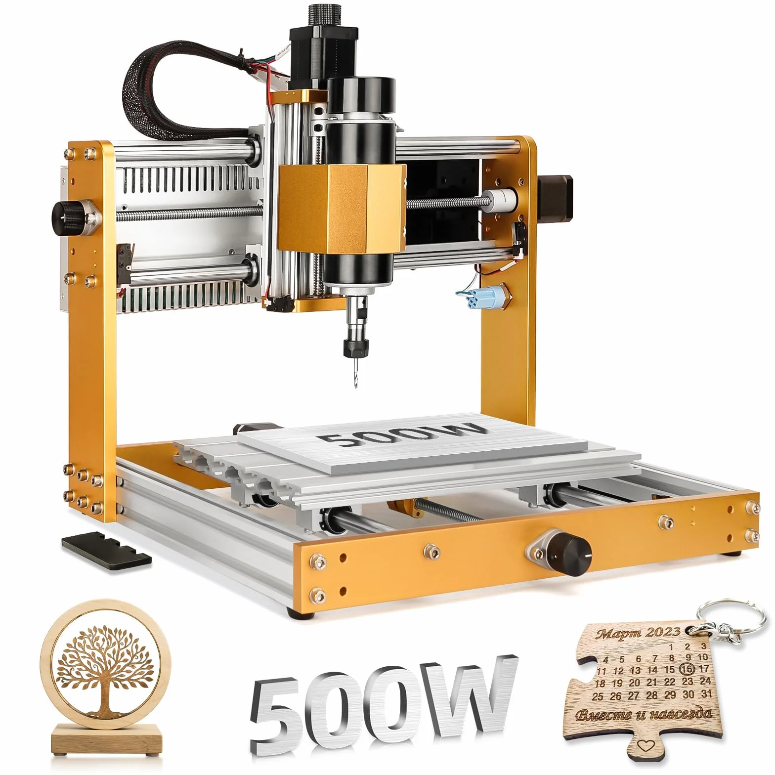 Annoytools CNC Fraiseuse All-Metal CNC 3018 PRO MAX avec Broche de 500 W, Interrupteurs de Fin de Course et Arrêt d'urgence, 300 x 180 x 80 mm Zone de Travail pour Bois, Acrylique, Métal Mou
