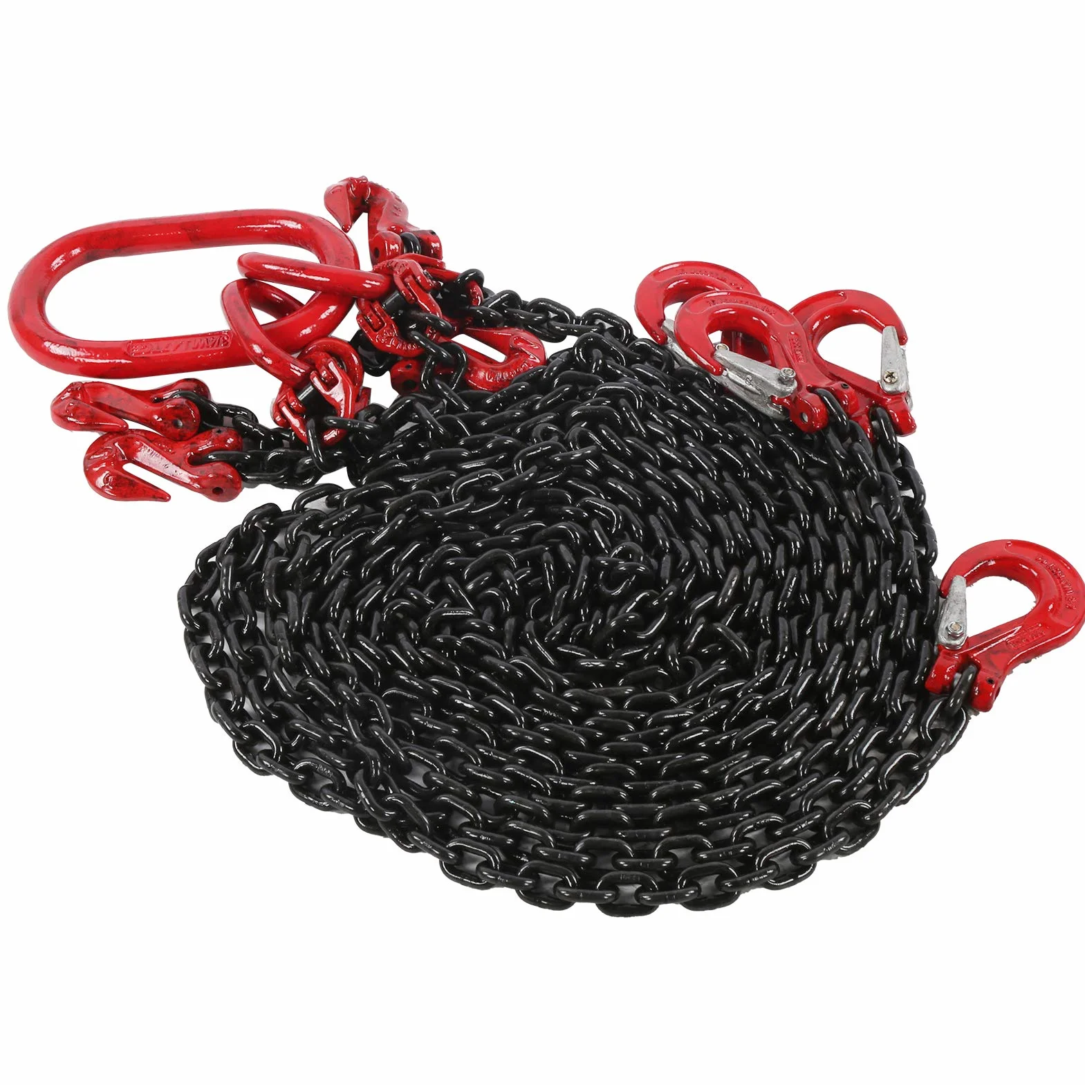 Élingue de Chaîne de Levage 4 Jambes, 6 mm, 2 Mètres, Capacité 4 Tonnes, pour Opérations de Levage Robustes
