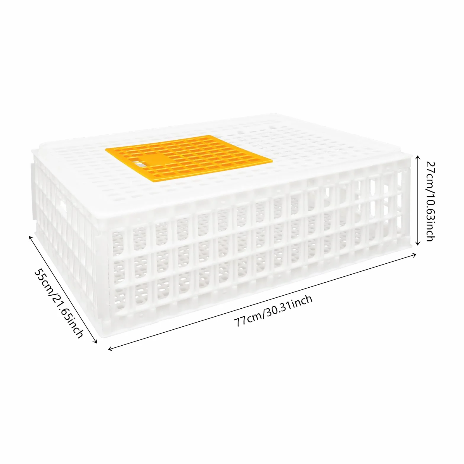 WooDerson Lot de 4 cages de transport en plastique pour poules, oiseaux, canards (blanc)
