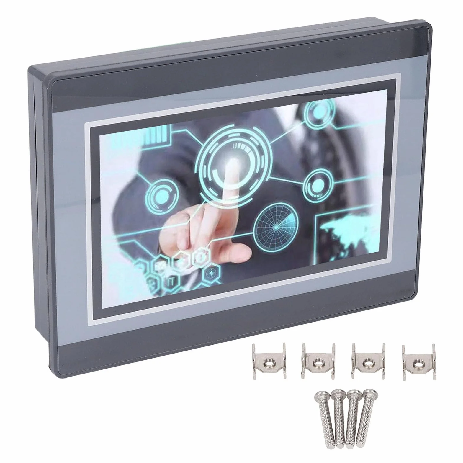 Programmable PLC – Contrôleur HMI, Écran tactile 7 pouces TFT LCD, Résolution 800x480px, DC24V 5A, Sortie relais 8 voies, Moniteur industriel