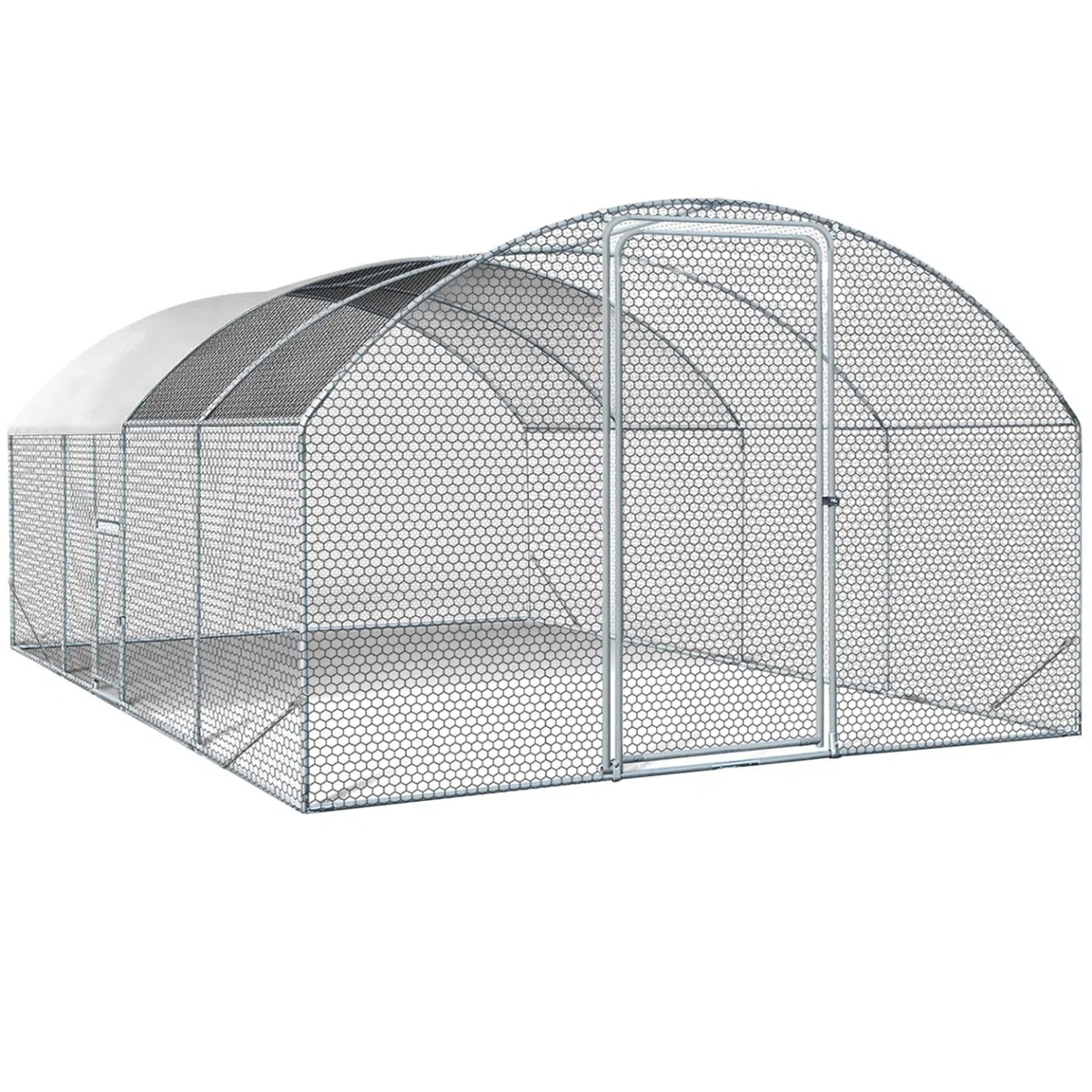 IDMarket - Enclos poulailler dôme 15 m² Parc grillagé 3x5 M avec Porte latérale