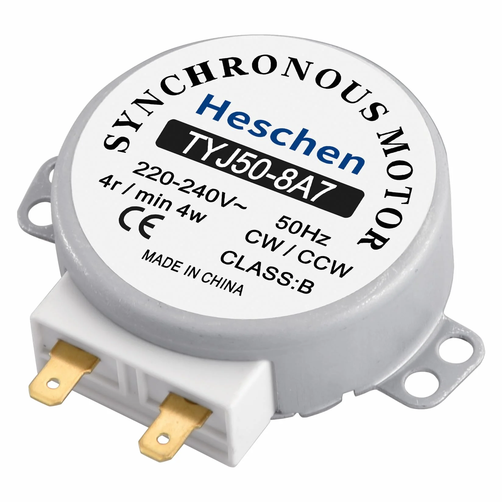 Heschen Moteur synchrone TYJ50-8A7 220-240VAC 4R/Min CW/CCW 50Hz pour table de tour de four à micro-ondes