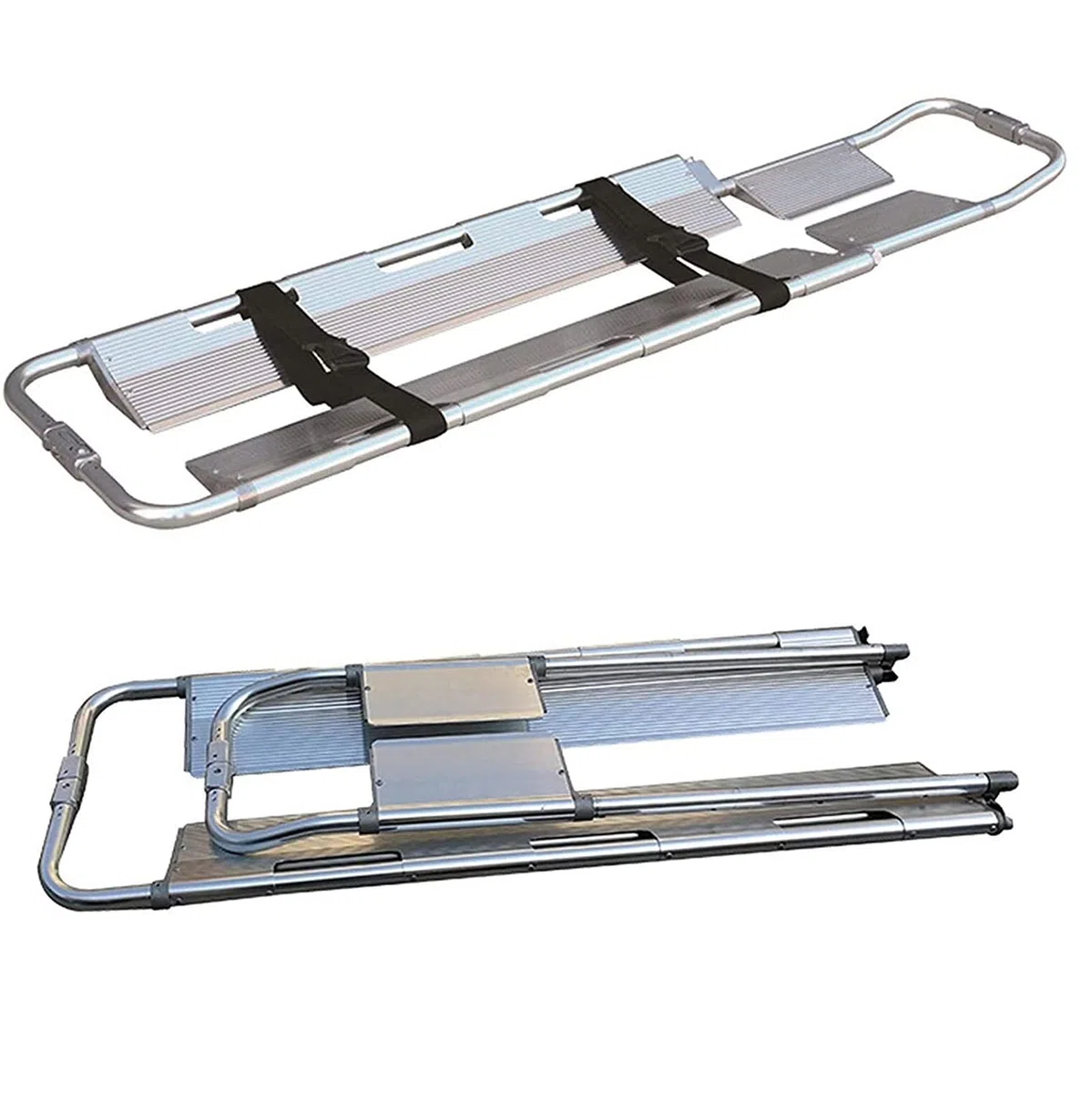Portable Premiers Soins Brancard, Civière pliable en alliage d'aluminium épaissie, Civière de transport de patient amovible à longueur réglable pour une utilisation hospitalière d'urgence à domicile