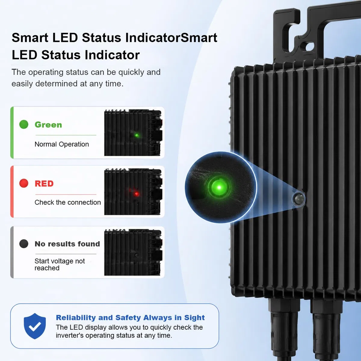 Micro-onduleur 1200W avec WiFi, 2 MPPT, IP67, kit Solaire Balcon | Plug & Play, câble AC de 5 m, 96 % de rendement, contrôle en temps réel via application mobile