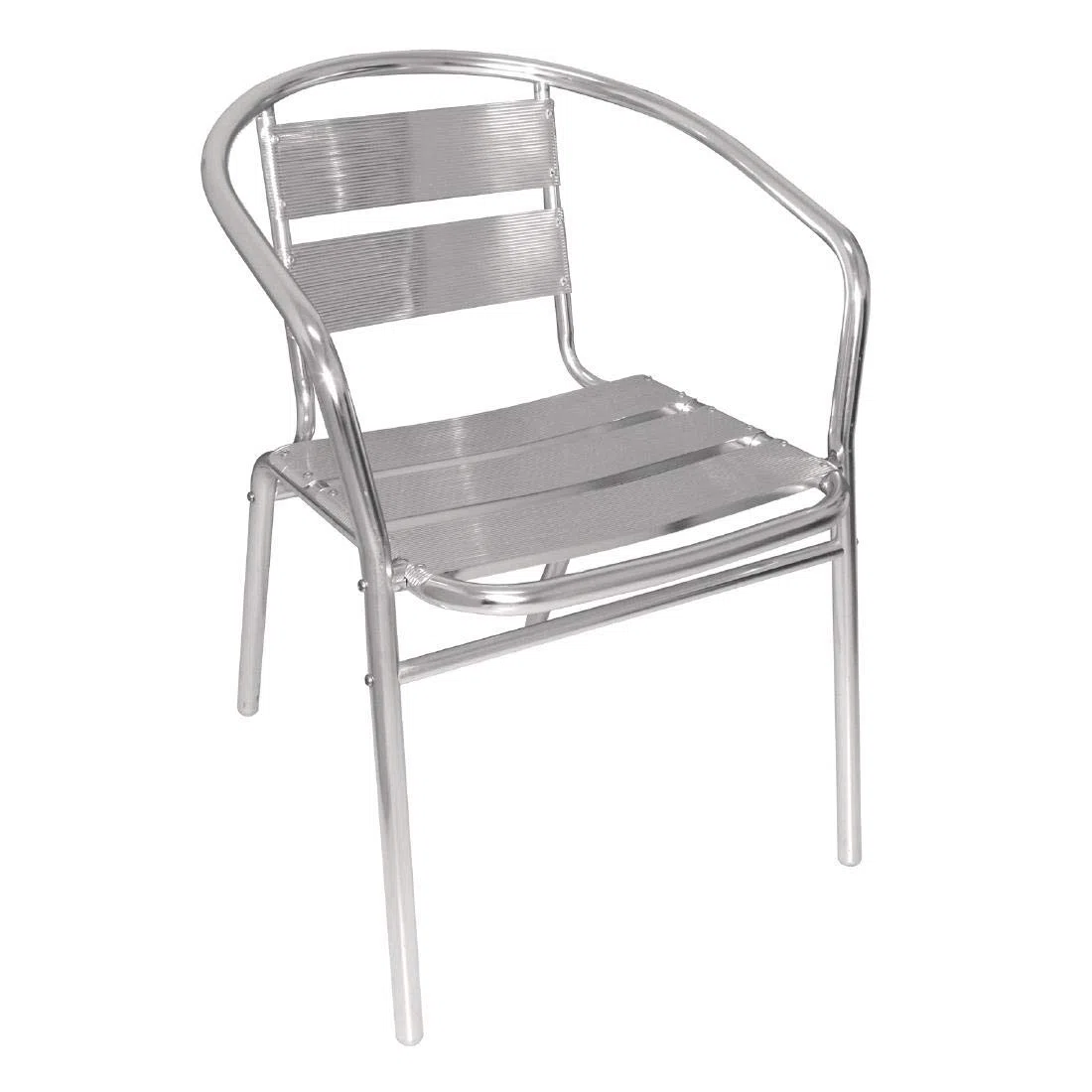 Bolero Lot de 4 fauteuils en aluminium Argenté 530 x 580 x 735 mm