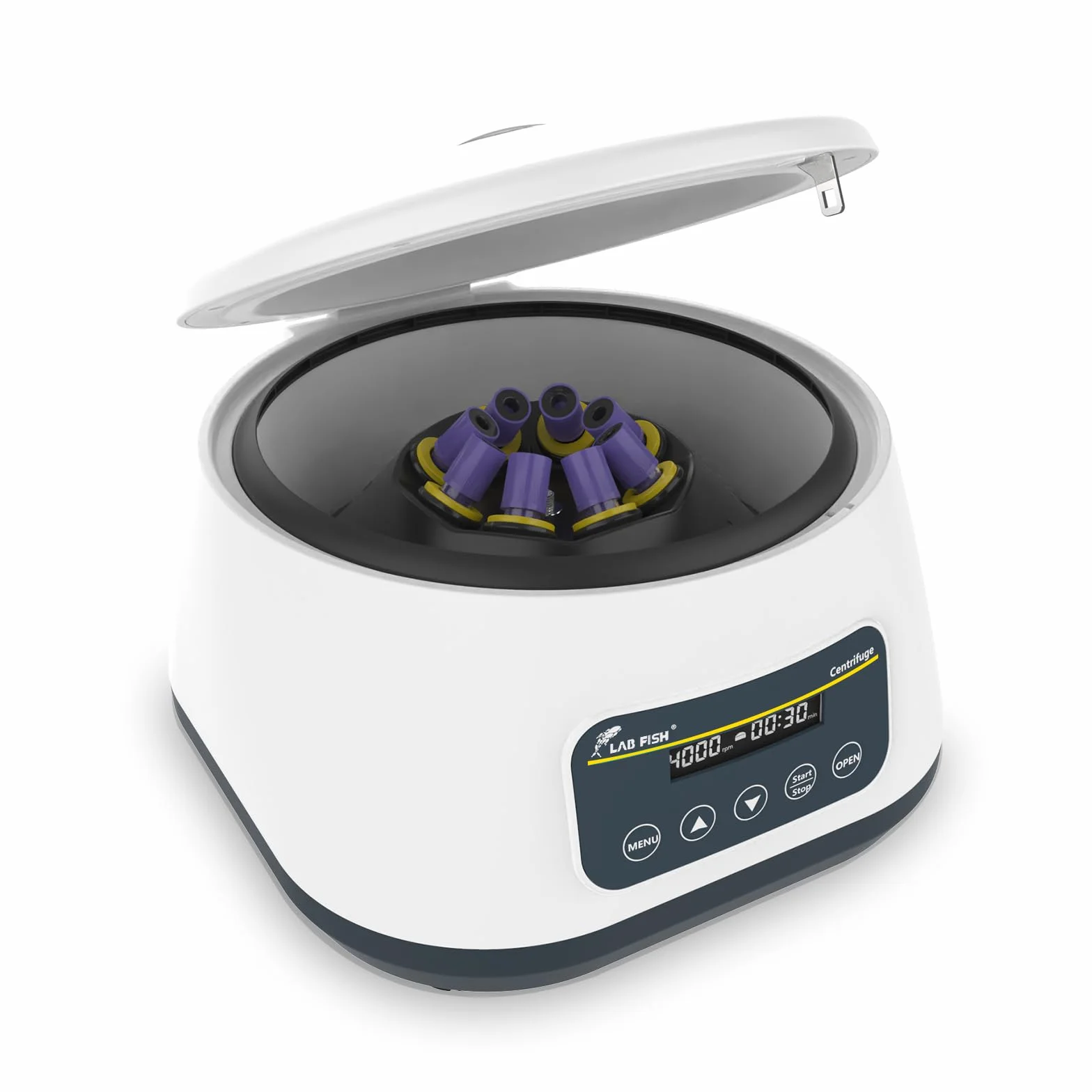 LAB FISH Centrifugeuse PRP LC-400 2ml/5ml/10ml/15ml Tubes De Laboratoire | Contrôle De La Vitesse 500-4000RPM,Max 1717xg | Fonction Minuterie 30sec-59min