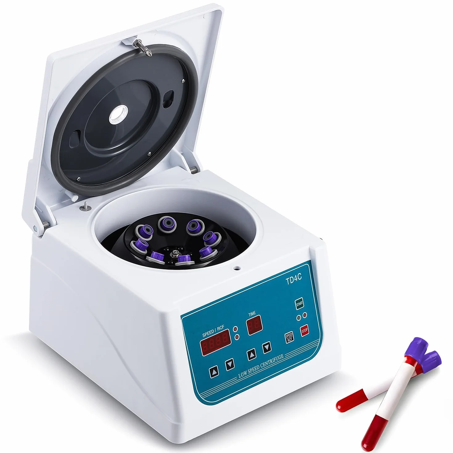 CGOLDENWALL Centrifugeuse de laboratoire 8x15ml Affichage LED, 4000rpm, 99min Timing, 1880xg, pour Tubes Vacutainer 5-10ml & Tubes Centrifuge 10-15ml, Centrifugeuse PRP à faible vibration (EU)