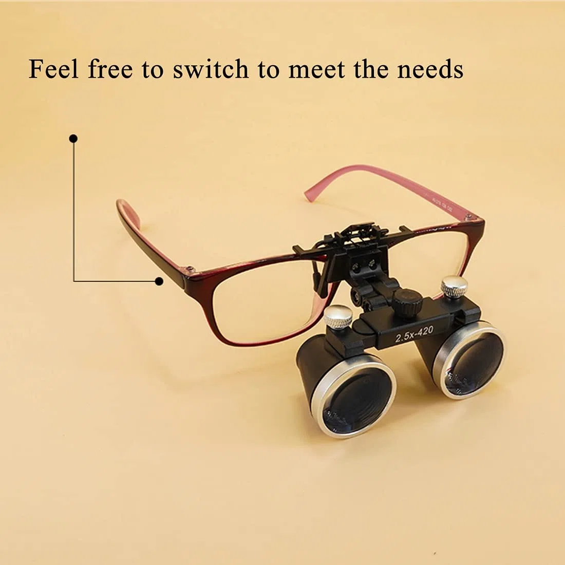 Loupes binoculaires chirurgicales antibuée pour Dentiste 2,5X 3,5X 420 mm Eclairante Lunette grossissante High Intensity LED lightdi, Loupes Jumelles Chirurgicales en Verre Optique