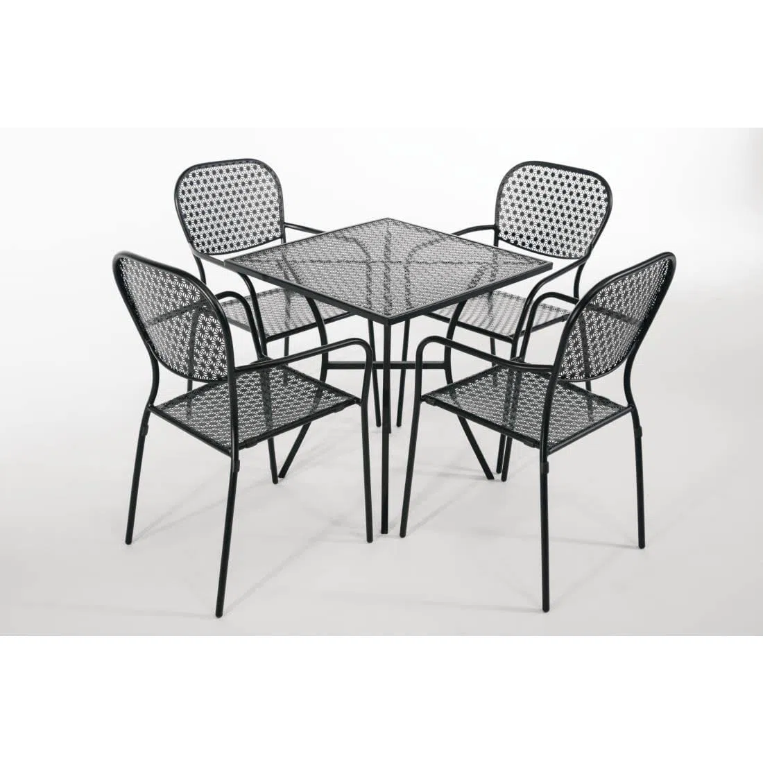 Table de bistrot carrée en acier noir 700 mm