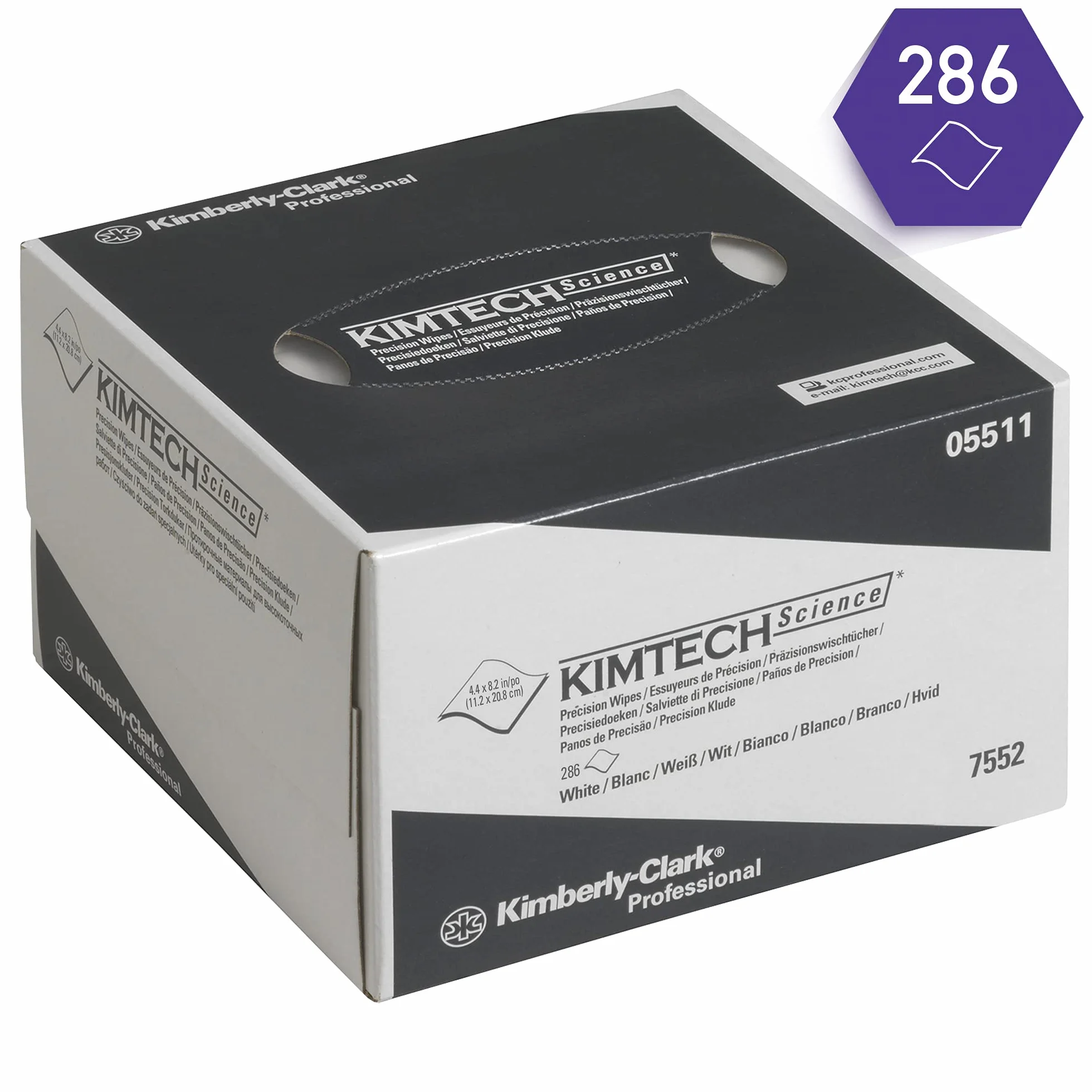 Essuyeurs de précision Kimtech Science 7552 - 30 boîtes distributrices de 286 essuyeurs blancs petit format, 1 épaisseur = 8 580 formats