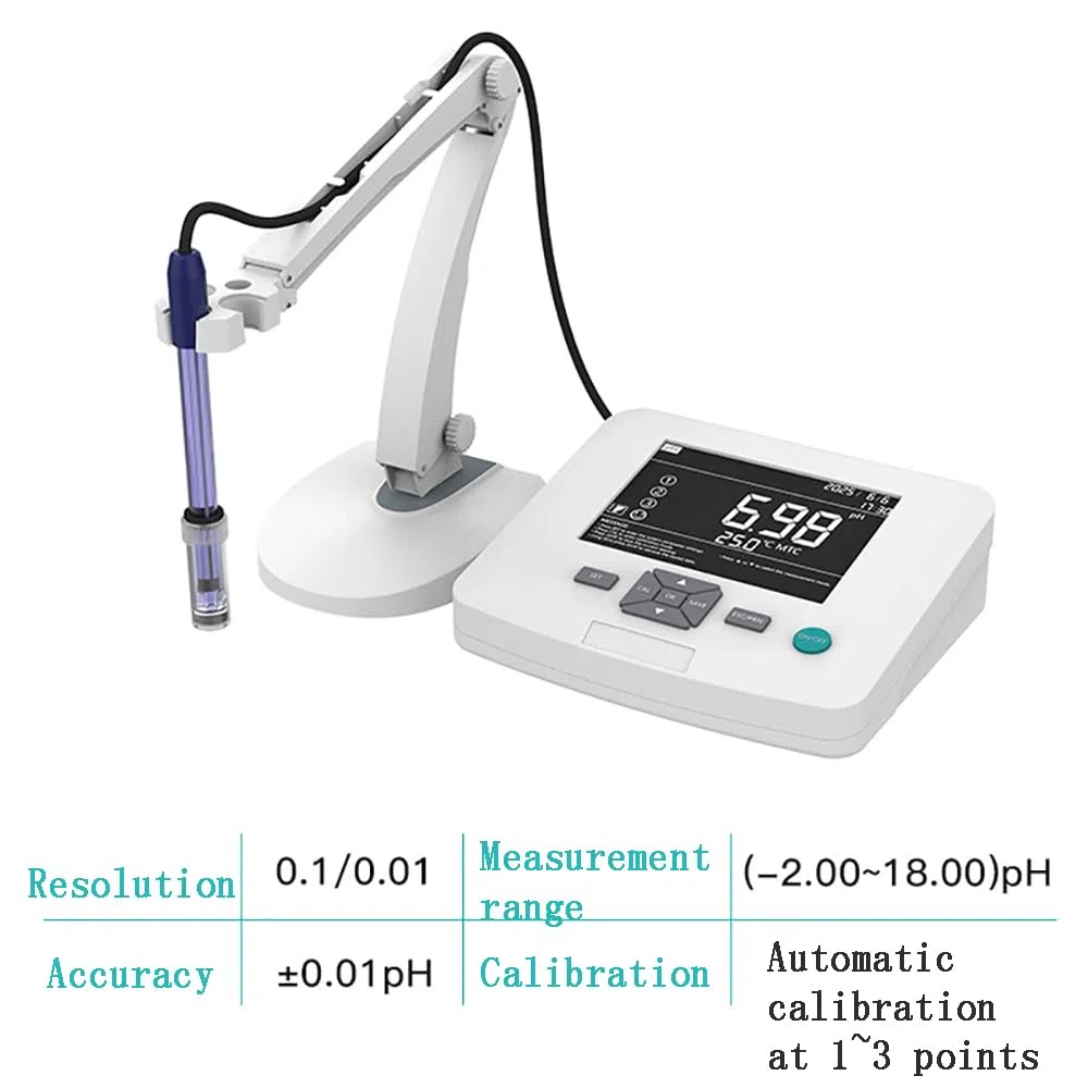 PH mètre pour test de qualité de l'eau, testeur de température PH/ORP/haute précision, étalonnage automatique de 1 à 3 points, stockage de 200 ensembles de données pour la recherche et l'industrie