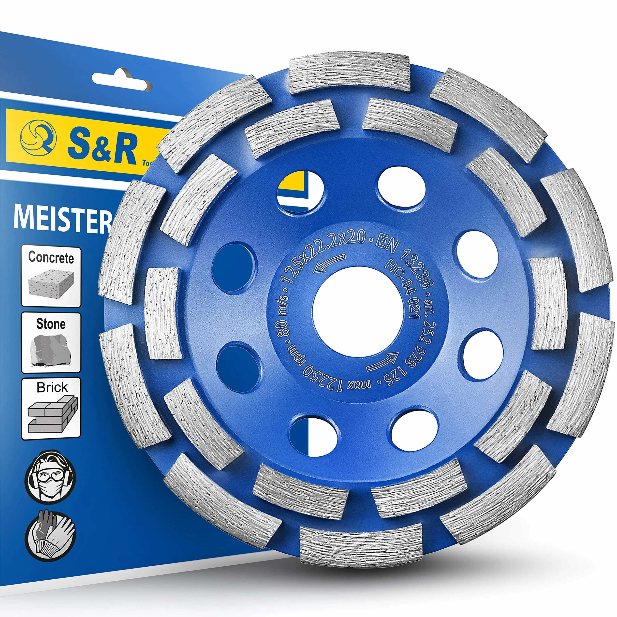 S&R Disque Diamant 125 Poncage Beton Meule Surfacage Béton. Meule Boisseaux Abrasive à Poncer Béton Pierre Granit pour Meuleuse 125mm