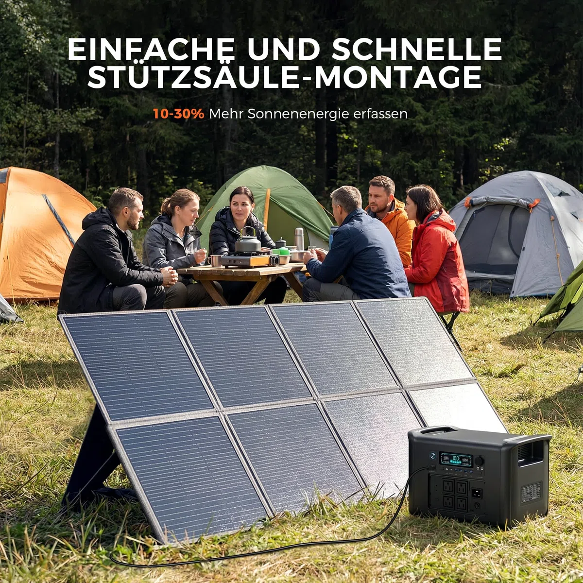 Panneaux Solaires Pliables 400W, Cellule Solaire Monocristalline, 41V Générateur Solaire avec Multi-contact, Compatible avec La Plupart des Centrales Électriques, pour le Camping,Randonnée,RV